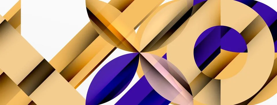 Circle, square, triangle shapes geometric minimal background Stock Illustration