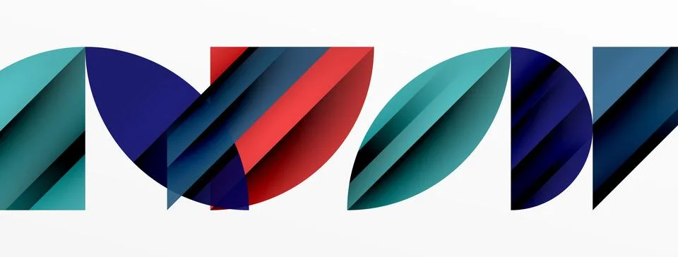 Circle, square, triangle shapes geometric minimal background Stock Illustration