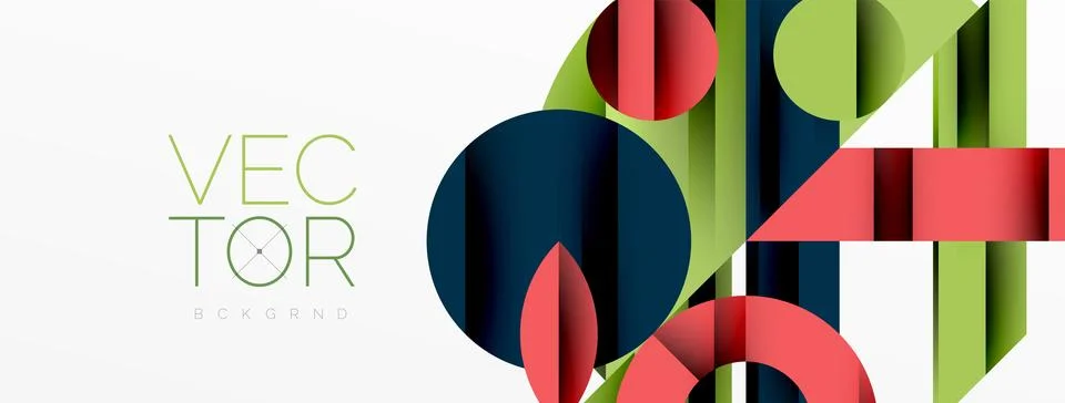 Circle, square, triangle shapes geometric minimal background Stock Illustration