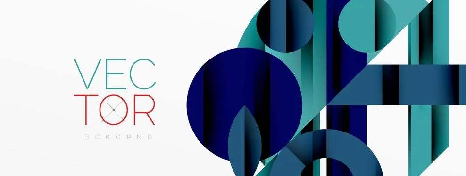 Circle, square, triangle shapes geometric minimal background Stock Illustration