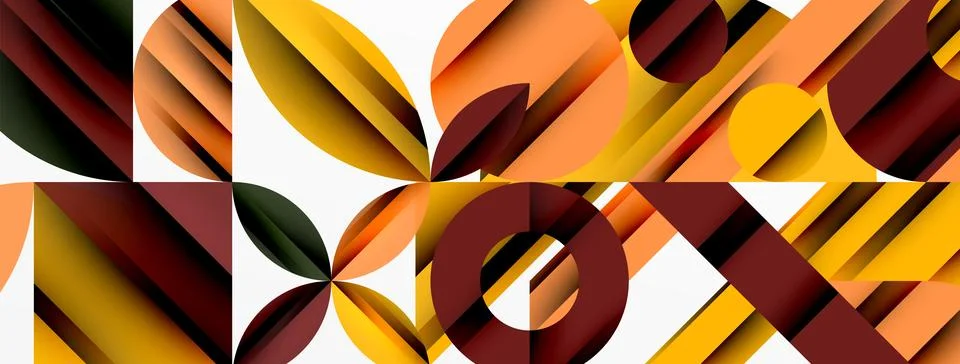Circle, square, triangle shapes geometric minimal background Stock Illustration