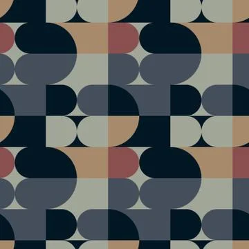 Circle squares irregular seamless pattern Illustrazione stock