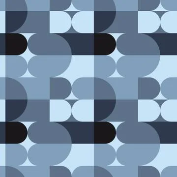 Circle squares irregular seamless pattern Stock Illustration