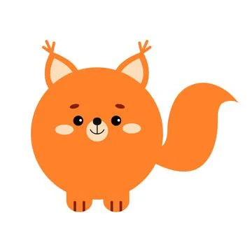 Circle squirrel forest animal face icon isolated on white background. Stock Illustration