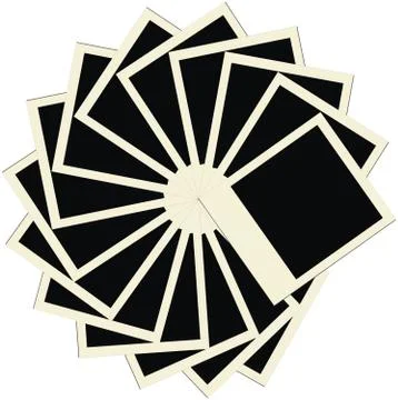 Circle stack of blank polaroids, vector illustration Stock Illustration