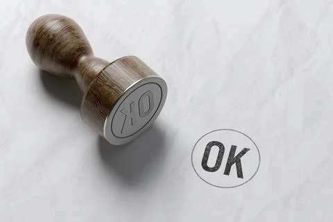 Circle Stamp Mockup - 3d rendering Stock Illustration