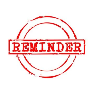 Circle stamp with word reminder inside Stock Illustration