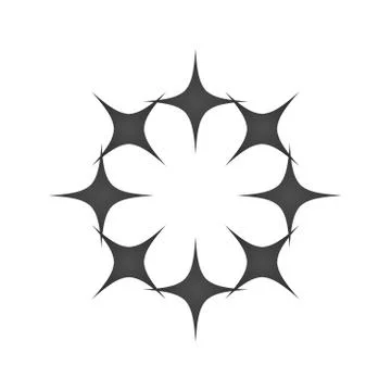 Circle Star Border Logo Template, vector illustration isolated on white Illustrazione stock