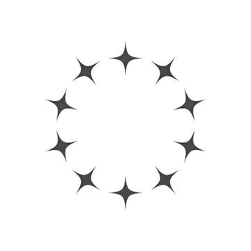 Circle Star Border Logo Template, vector illustration isolated on white baack Stock Illustration