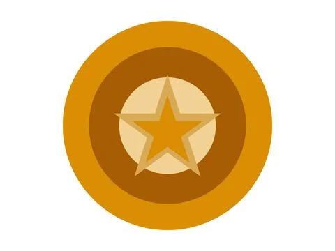 Circle Star Icon Vector Illustration for UI, App, and Web Interface Design Stock Illustration