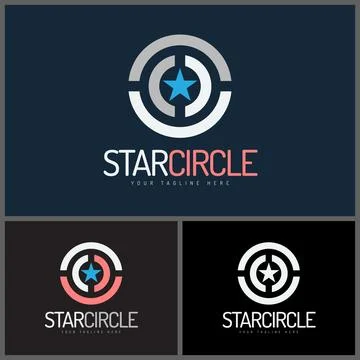 Circle star modern logo set design template Stock-Illustration