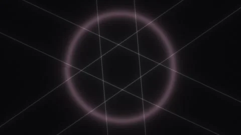 Circle with star pattern on dark background displays Stock Footage 339353083