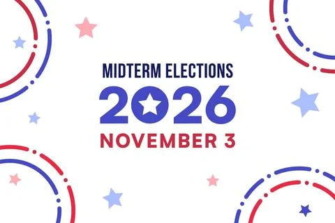 Circle Star Pattern White Background November 3 2026 Elections Stock Illustration