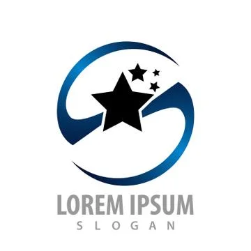 Circle star with S letter concept design. Symbol graphic template element vec Stock Illustration