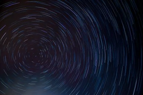 Circle star trail at the north pole star Stock Photos