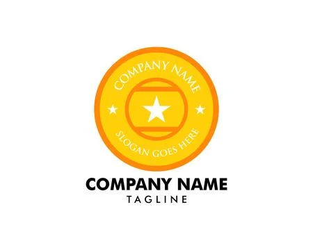 Circle Star Vector Logo Template Design Stock Illustration