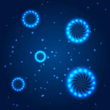 Circle of stars. Blue Abstract background Stock Illustration