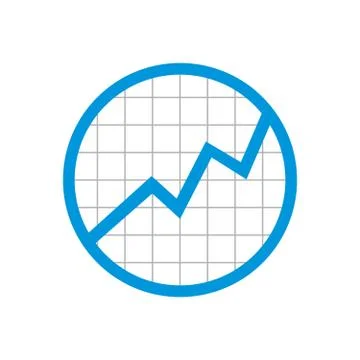 Circle Statistic Grid Rising Up Symbol Design Stock Illustration