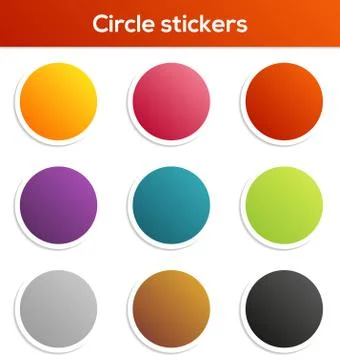 Circle stickers collection Stock Illustration