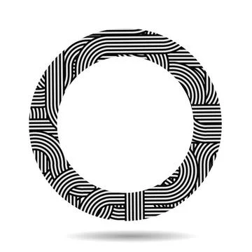 Circle Striped Frame Circle Striped Frame Isolated on White Background Cop... Foto stock