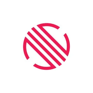 Circle stripes geometric line circle logo vector Stock Illustration