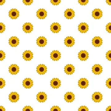 Circle of sunflower pattern seamless 库存插图