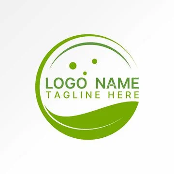 Circle swoosh emblem art leaf tree ornament ecology element nature decoration Stock Illustration
