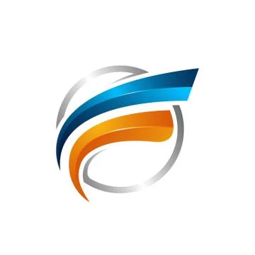 Circle swoosh Orbit vector and Satellite Cosmos logo. Planet best logo. Stock Illustration