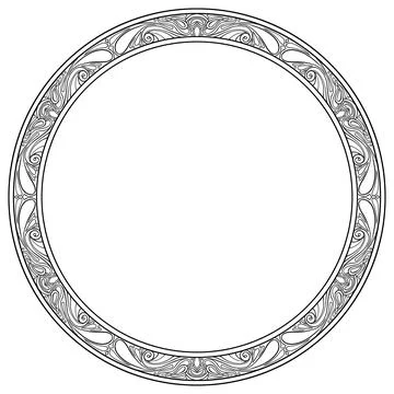 Circle with a symmetrical pattern and have a double outline Stock Illustration