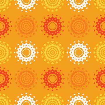 Circle symmetry different seamless pattern Illustrazione stock