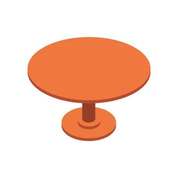 Circle table in trendy flat style. Vector illustration. ESP 10 Stock Illustration