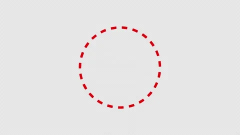 Circle Target Animation with Dotted Line Centered Object Motion, Transparent Stock Footage 332543557