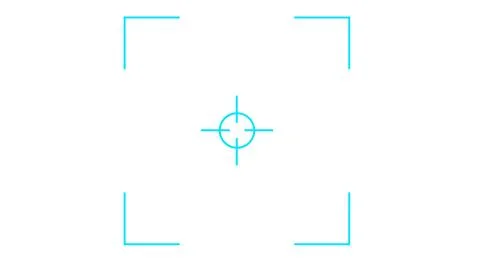 Circle Target Frame Overlay, Precision Camera Focus UI Interface Stock Illustration