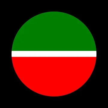 Circle Tatarstan flag vector illustration isolated on black background イラスト素材