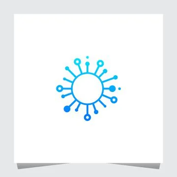 Circle Tech Logo Design Template Stock Illustration