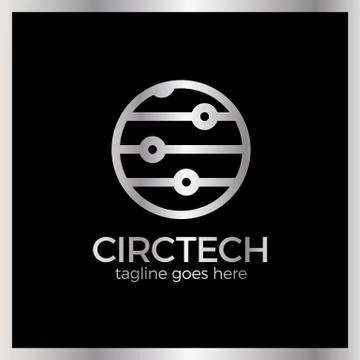 Circle Tech Logo Illustrazione stock