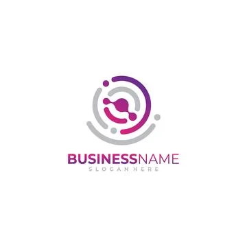 Circle Tech Logo line connection concept design Illustrazione stock