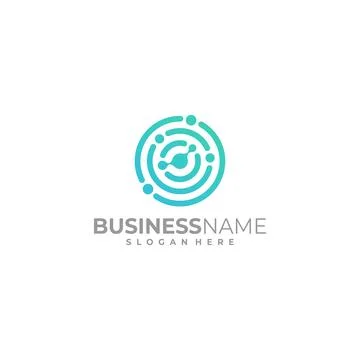 Circle Tech Logo line connection concept design Stock Illustration