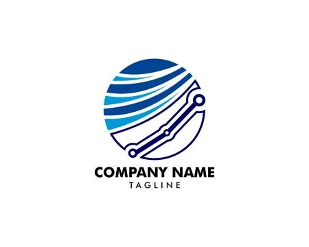 Circle Tech Logo Template Design Stock Illustration