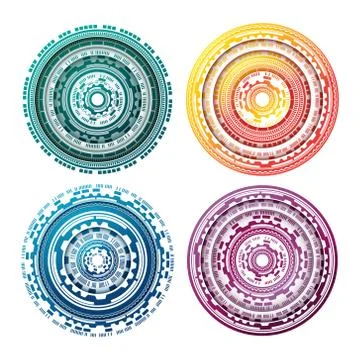 Circle technology pattern Illustrazione stock