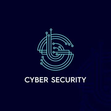 Circle technology security wire frame logo Illustrazione stock