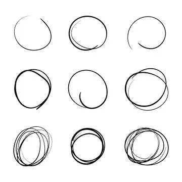 Circle template Hand Drawn Simple Set Stock Illustration