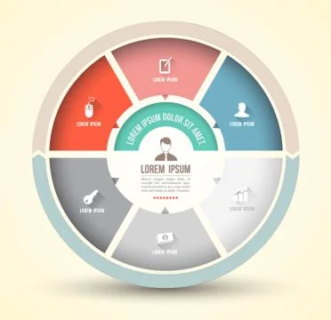 Circle template with icons Stock Illustration