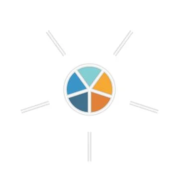Circle template infographic with text areas on 5 parts. Stock Illustration