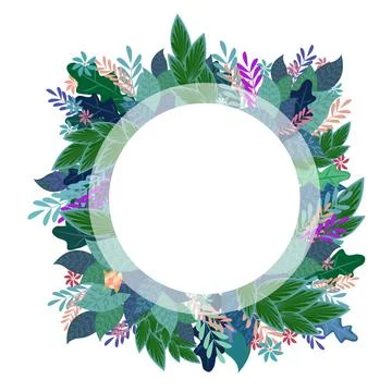 Circle for text and stylization of plants Stock Illustration