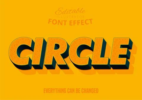 Circle text, editable text style Stock Illustration