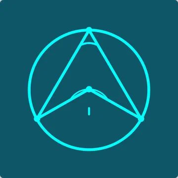 Circle Theorem - Inscribed and Central Angle Geometry Symbol Stock Illustration