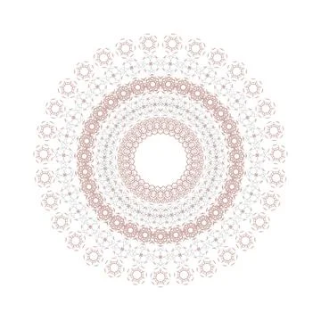 A circle of thin lines and beige elements. Stock Illustration