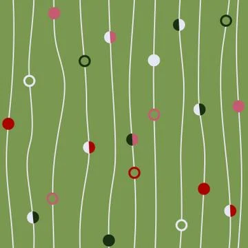 Circle thread vector seamless pattern Abstract string black texture of geometry Stock Illustration