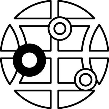 Circle with three circles inside of it Stock Illustration